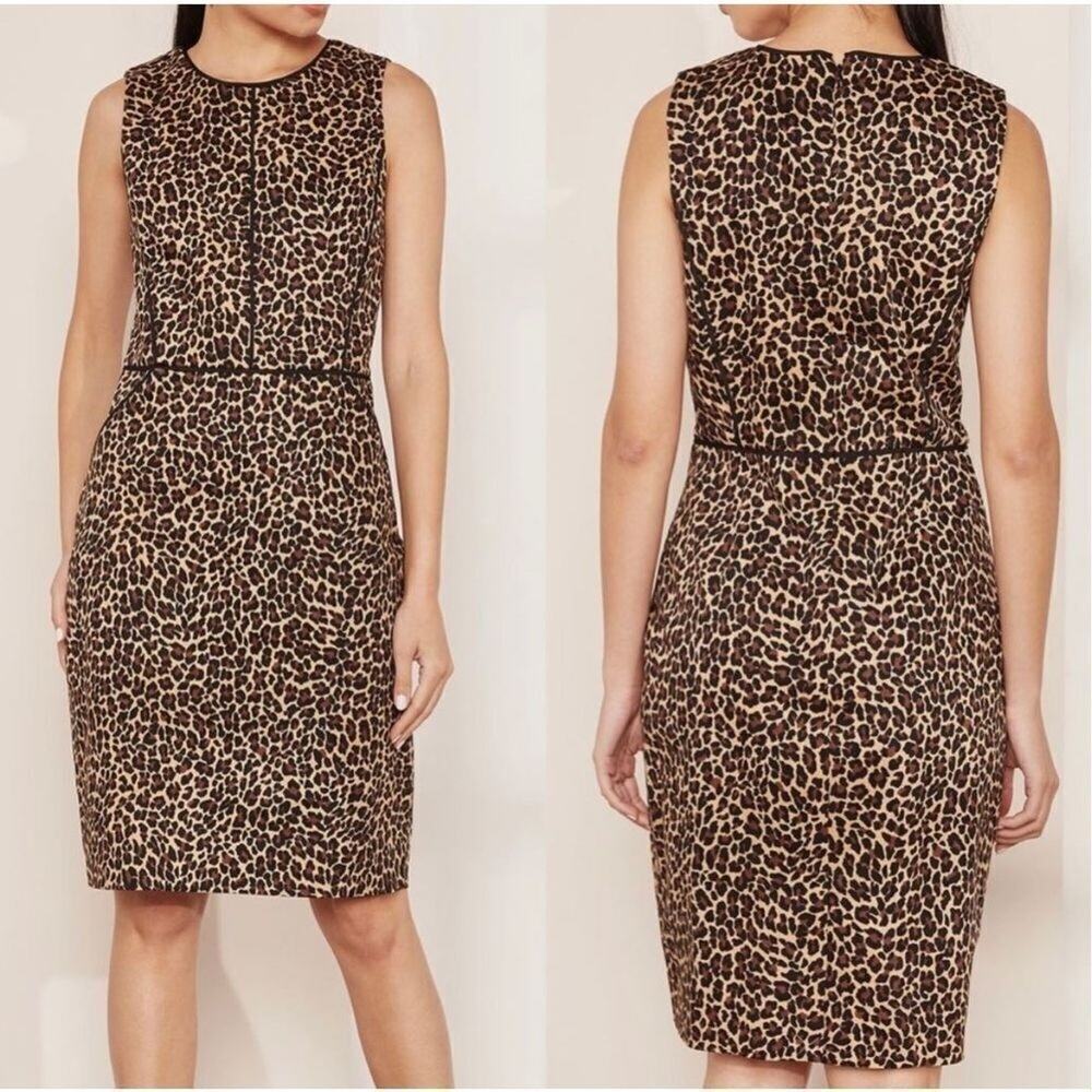 J. Crew Leopard Print Sheath Dress Womens 0 Fun Night Out Party